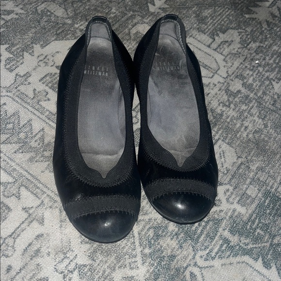 Stuart Weitzman women’s Black Leather Flats size 6.5 - Picture 3 of 7